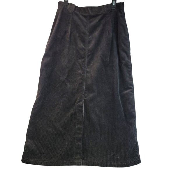 90s Woolrich Corduroy Skirt 14 Black Vintage Outdoorwear Full Length Deadstock - Picture 7 of 9